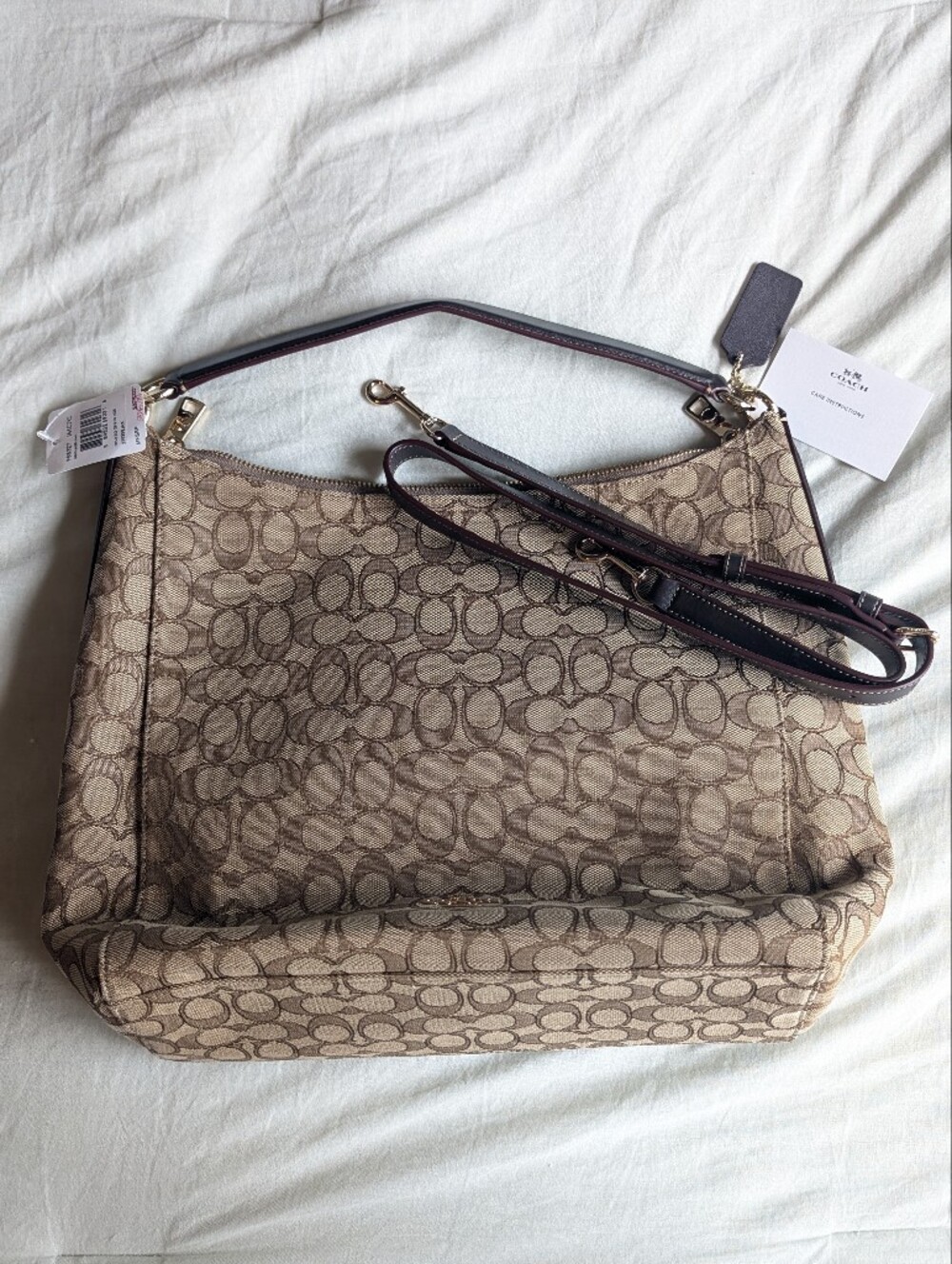 Coach Signature Celeste Hobo Shoulder Bag - Classic Khaki Brown NWT - Picture 10 of 10